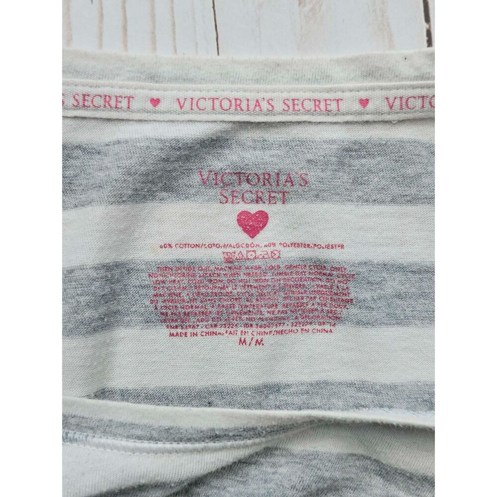 Coquette Victoria's Secret LOVE Striped Sleepshirt Dress M - Picture 3 of 5